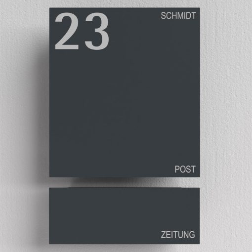 Edelstahl Briefkasten mit Zeitungsfach - B1 7016 Number – Bild 5