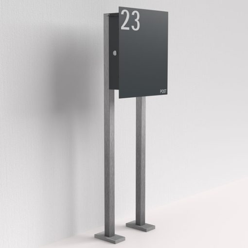 Edelstahl Briefkasten freistehend B1 7016 Number – Bild 2