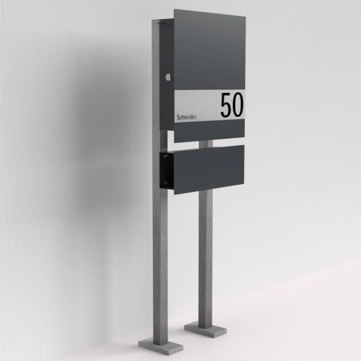 Briefkasten Zeitungsfach Edelstahl B1 Shield freistehend – Bild 2
