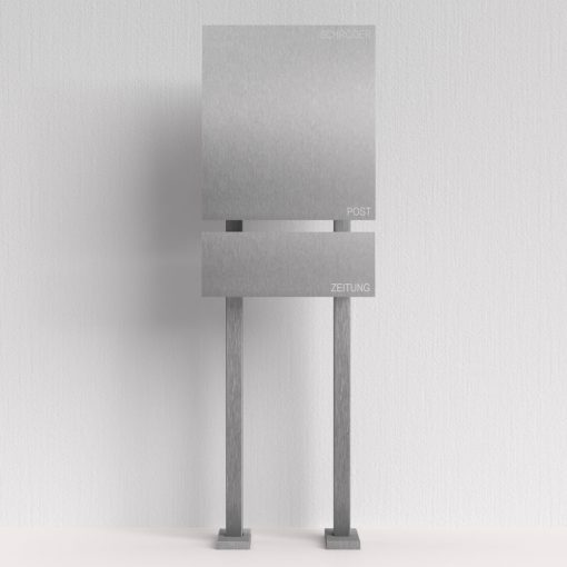 Edelstahl Briefkasten mit Zeitungsfach freistehend -  B1 Steel – Bild 4