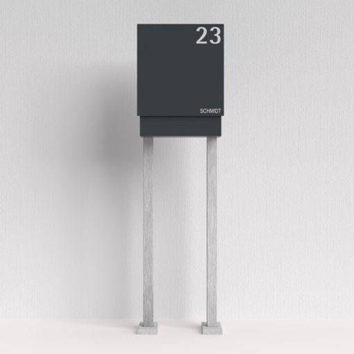Briefkasten anthrazit freistehend mit Hausnummer - B1 Light Number 7016 – Bild 5