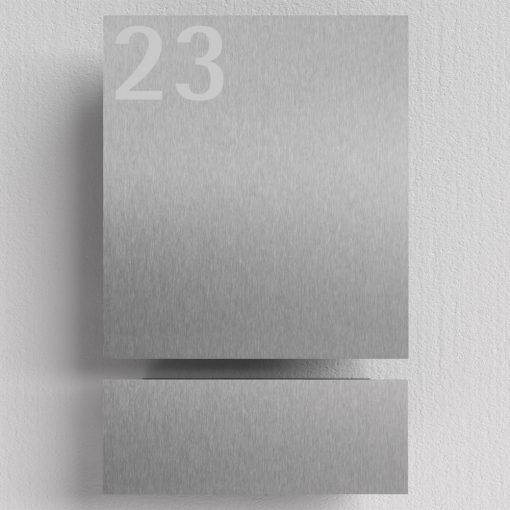 Edelstahl Briefkasten mit Zeitungsfach - B1 Number – Bild 5