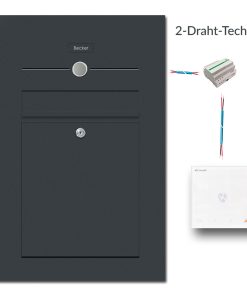 Briefkasten Edelstahl Audio Gegensprechanlage Innenstation 2 Draht Technik RAL7016 Anthrazit