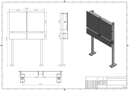 Briefkasten Edelstahl B1 Shield Twin freistehend – Bild 5