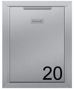 Briefkasten Edelstahl B4 Unterputz Beschriftung Hausnummer