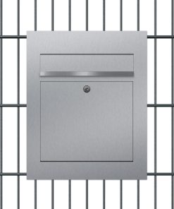 Briefkasten Edelstahl Zaun Doppelstabmattenzaun Aufputz Briefeinwurf Beschriftung