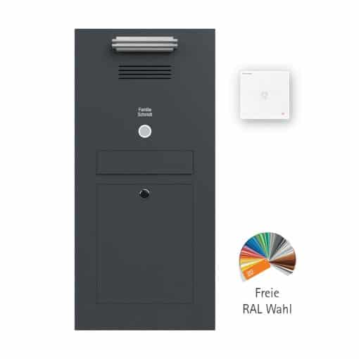 Anthrazit Briefkasten B2-Audio-LED L4-Edelstahl