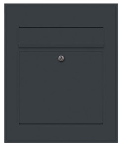 Briefkasten Edelstahl Unterputz Klingeltaster beleuchtet Beschriftung Anthrazit RAL7016 Pulverbeschichtung Schattenfuge Rahmen