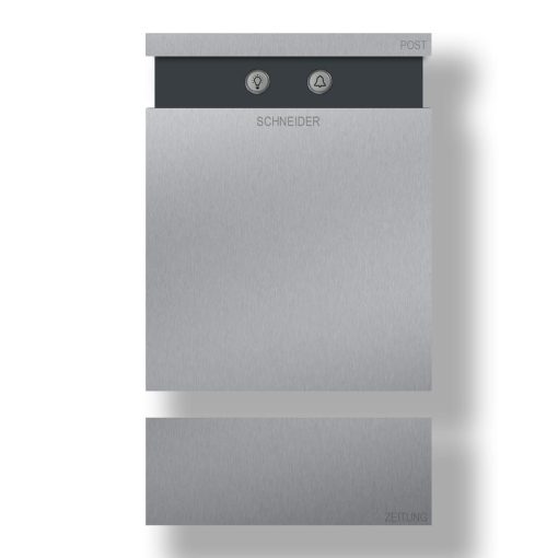 Edelstahl Briefkasten Zeitungsfach B5 Steel Doppelklingel – Bild 2