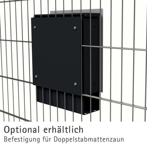 Briefkasten Edelstahl Zeitungsfach Briefeinwurf Pulverbeschichtung RAL7016 Anthrazit Zaun Doppelstabmattenzaun