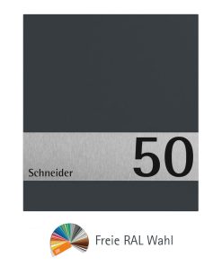 Aufputz Briefkasten Pulverbeschichtung RAL Anthrazit Hausnummer Namensbeschriftung