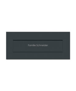 Briefweinwurf B2 Anthrazit mit freier RAL Farbwahl und Namensbeschriftung
