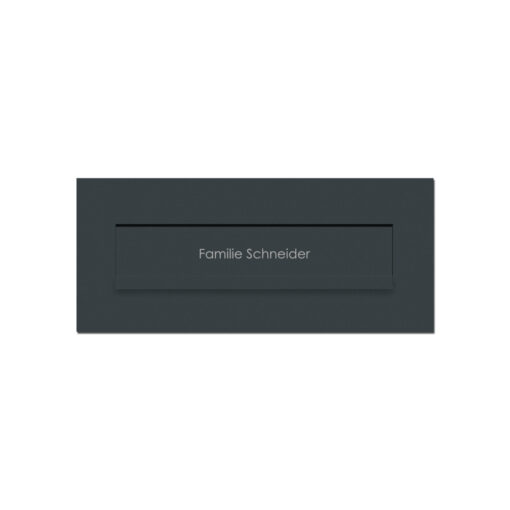 Briefweinwurf B2 Anthrazit mit freier RAL Farbwahl und Namensbeschriftung