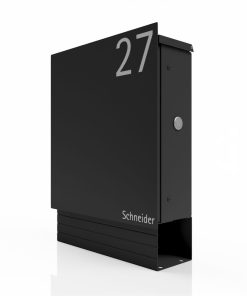 Briefkasten Edelstahl B1 Light Number Zeitungsfach Briefeinwurf Wandmontage Korpus Pulverbeschichtung RAL7016 Anthrazit Hausnummer