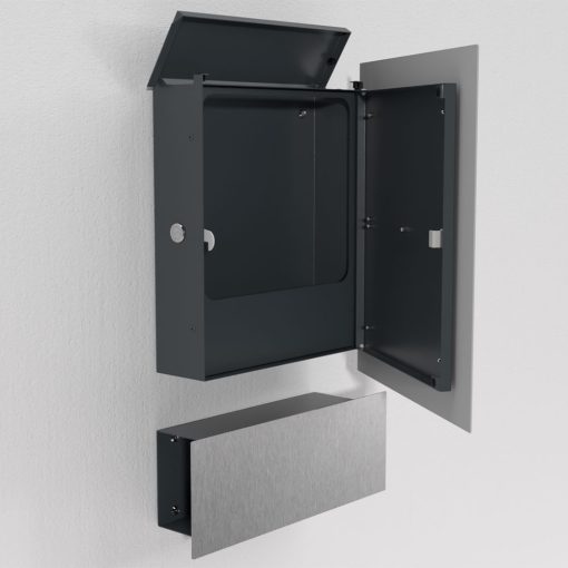 Edelstahl Briefkasten mit Zeitungsfach - B1 Steel – Bild 3
