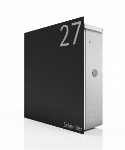 Briefkasten Edelstahl B1 Light Number Zeitungsfach Briefeinwurf Wandmontage Korpus Pulverbeschichtung RAL7016 Anthrazit Hausnummer Pulverbeschichtung RAL7016 Anthrazit