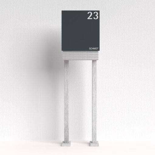 Briefkasten Anthrazit freistehend - B1 Light Number 7016 Korpus Edelstahl – Bild 5