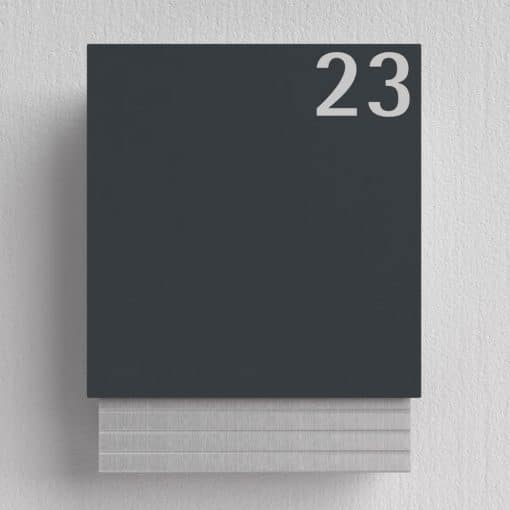 Briefkasten Anthrazit - B1 Light Number 7016 Korpus Edelstahl – Bild 5