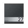 Briefkasten Edelstahl B1 Light Shield Zeitungsfach Briefeinwurf Wandmontage Korpus Edelstahl K240 Schliff RAL7016 Anthrazit Hausnummer Pulverbeschichtung RAL7016 Anthrazit