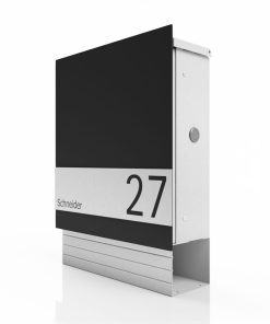Briefkasten Edelstahl B1 Light Shield Zeitungsfach Briefeinwurf Wandmontage Korpus Edelstahl K240 Schliff RAL7016 Anthrazit Hausnummer Pulverbeschichtung RAL7016 Anthrazit