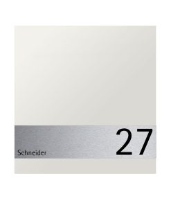 Briefkasten Edelstahl B1 Light Shield Zeitungsfach Briefeinwurf Wandmontage Korpus Edelstahl K240 Schliff RAL7016 Anthrazit Hausnummer Pulverbeschichtung RAL9016 Verkerhsweiss