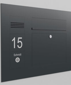 Briefkasten Unterputz Anthrazit B3 Flex Quer links Pulverbeschichtung mit freier RAL Farbwahl modulares System