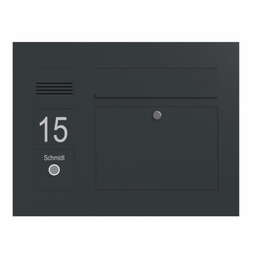 Briefkasten Unterputz Anthrazit B3 Flex Quer links Pulverbeschichtung mit freier RAL Farbwahl modulares System