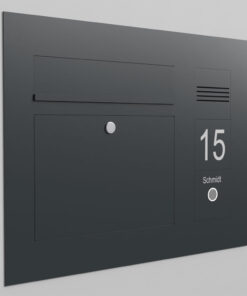 Briefkasten Unterputz Anthrazit B3 Flex Quer rechts Pulverbeschichtung mit freier RAL Farbwahl modulares System