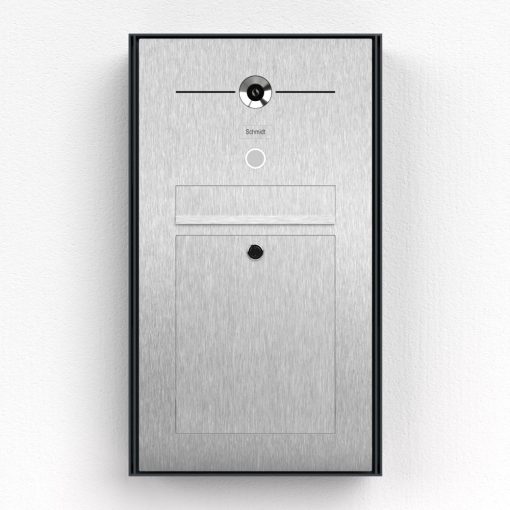 Briefkasten Aufputz B2 Video LC Pulverbeschichtung RAL 7016 Klingeltaster LED Innensprechstelle Comelit