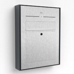 Briefkasten Edelstahl Aufputz B3 Innensprechstelle Pulverbeschichtung RAL7016 Briefeinwurf Klingeltaster Türklingel LED Audio Comelit