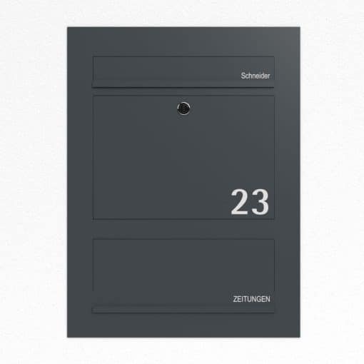 Briefkasten Anthrazit B3 Compact Zeitungsfach – Bild 4