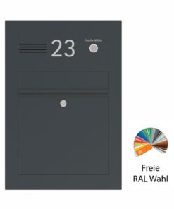 Briefkasten Unterputz Anthrazit B3 Flex 650 Pulverbeschichtung mit freier RAL Farbwahl modulares System