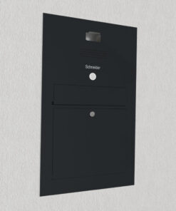 Anthrazit Briefkasten B3 Videosprechanlage Busch Jaeger vorbereitet Seitenansicht