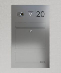 Briefkasten Edelstahl B3 Compact Flex mit Zeitungsfach und Comelit Video Gegensprechanlage