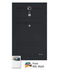 Anthrazit Briefkasten B3 Compact mit Comelit Videosprechanlage Mini Handsfree Wifi